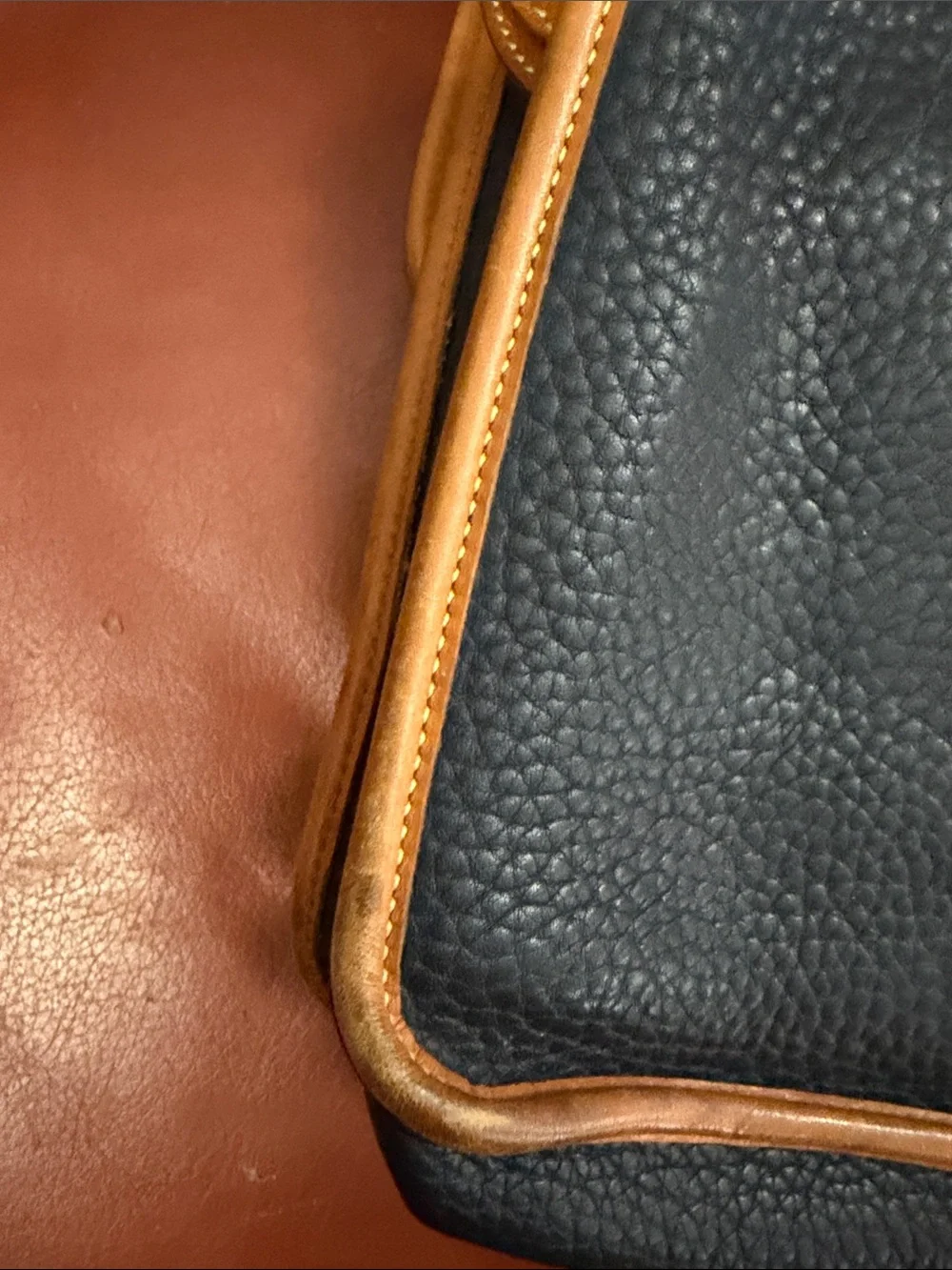Dooney & Bourke Black and Tan Leather Briefcase Messenger